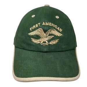 First American Strapback Hat Solid Green One Size Embroidered Falcon
